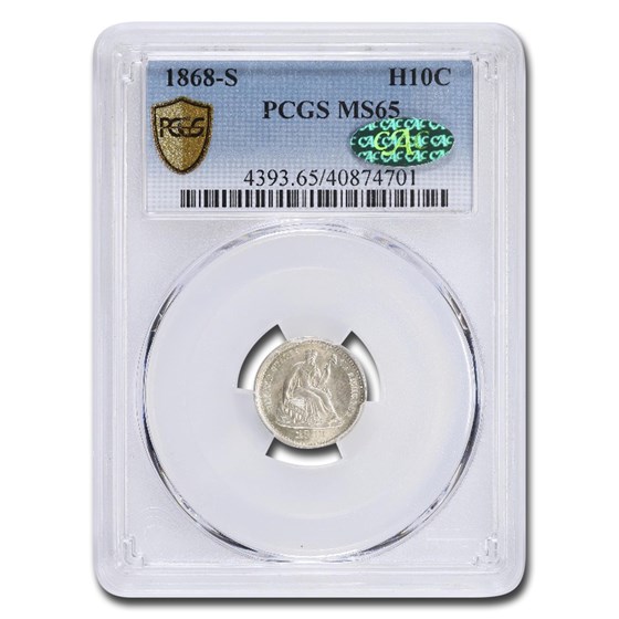 1868-S Liberty Seated Half Dime MS-65 PCGS CAC 1868-S Liberty Seated Half Dime MS-65 PCGS CAC