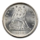 1868-S Liberty Seated Quarter MS-66 PCGS