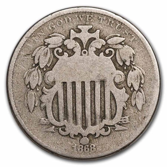 1868 Shield Nickel Good