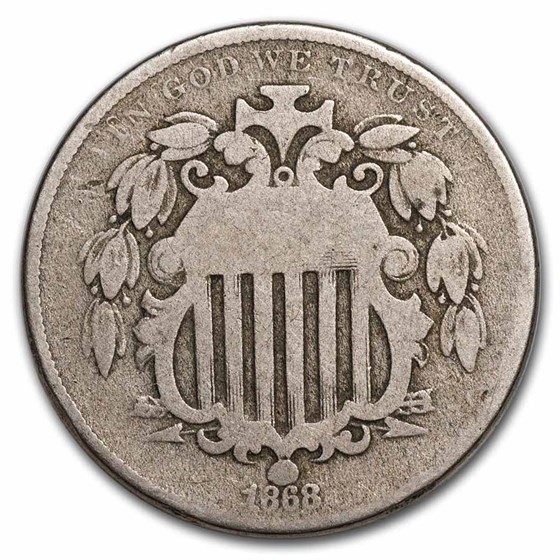 1868 Shield Nickel Good 1868 Shield Nickel Good