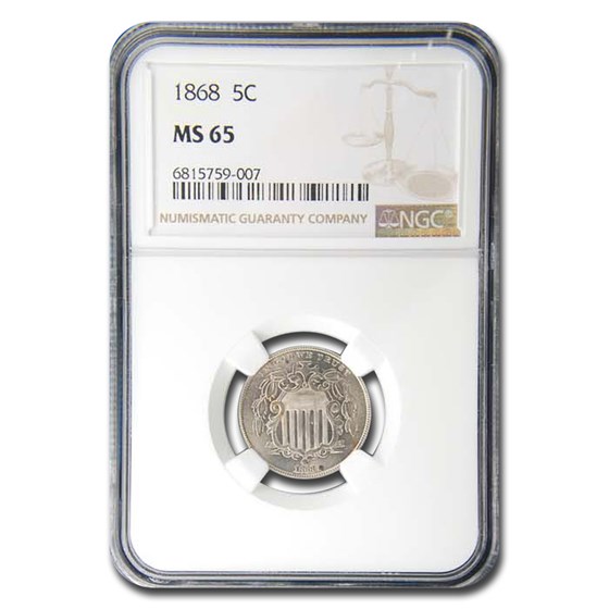 1868 Shield Nickel MS-65 NGC