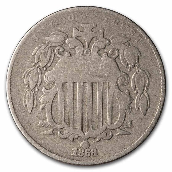 1868 Shield Nickel VG