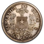 1868-So Chile Silvered Peso Pattern MS-61 PCGS