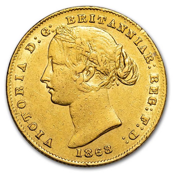 1868-SY Australia Gold Sovereign Victoria AU 1868-SY Australia Gold Sovereign Victoria AU