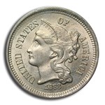 1868 Three Cent Nickel MS-64 PCGS CAC