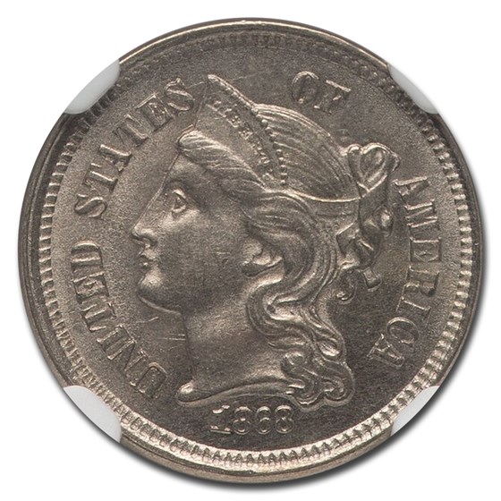 1868 Three Cent Nickel MS-65 NGC 1868 Three Cent Nickel MS-65 NGC
