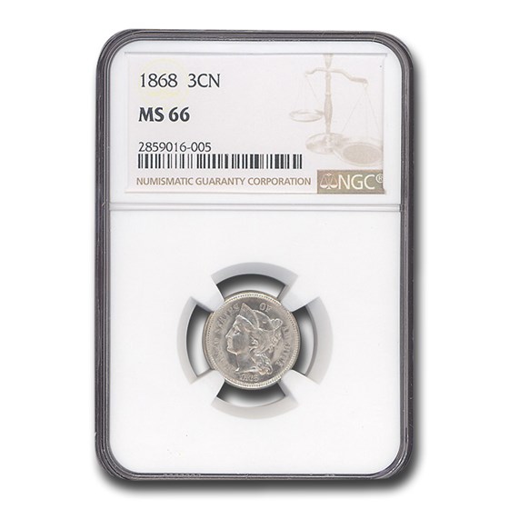 1868 Three Cent Nickel MS-66 NGC 1868 Three Cent Nickel MS-66 NGC