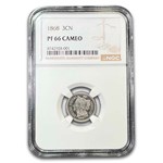 1868 Three Cent Nickel PF-66 Cameo NGC