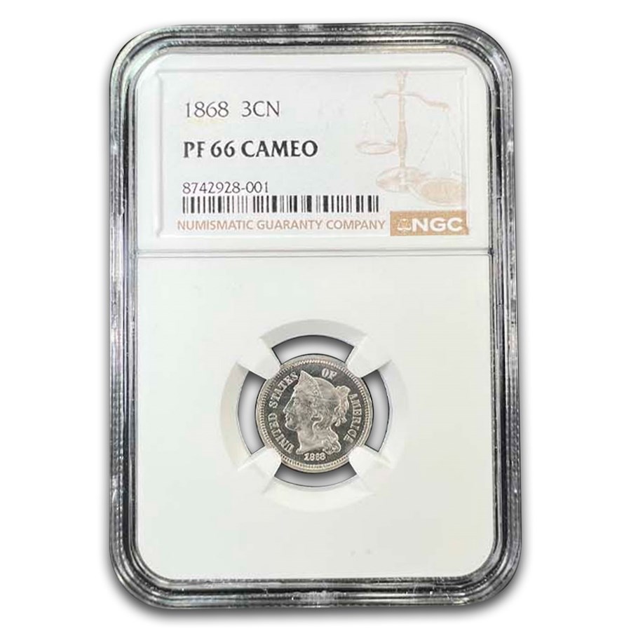 1868 Three Cent Nickel PF-66 Cameo NGC