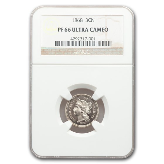 1868 Three Cent Nickel PF-66 UCAM NGC 1868 Three Cent Nickel PF-66 UCAM NGC