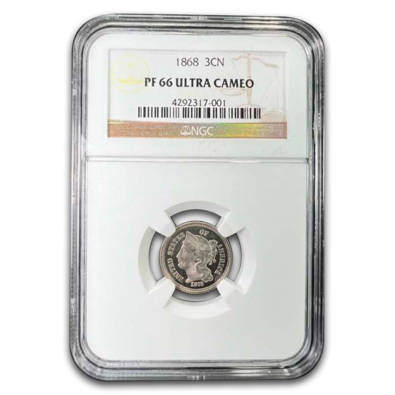 1868 Three Cent Nickel PF-66 UCAM NGC