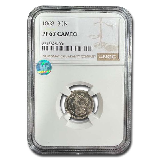 1868 Three Cent Nickel PF-67 Cameo NGC 1868 Three Cent Nickel PF-67 Cameo NGC