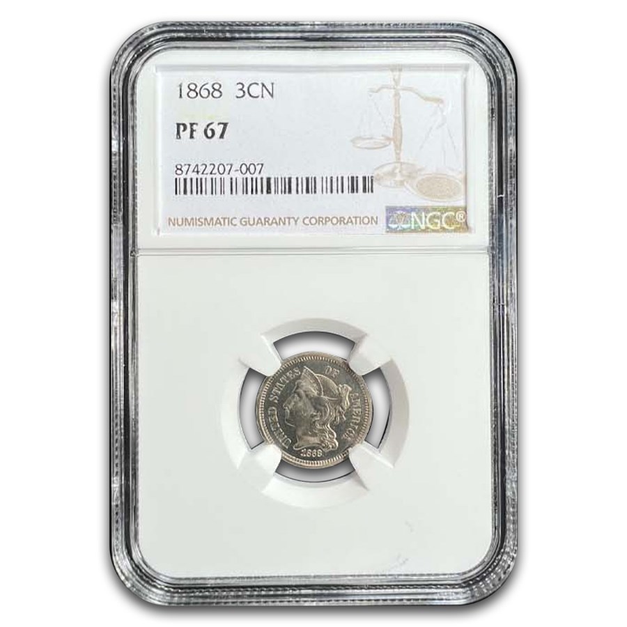 1868 Three Cent Nickel PF-67 NGC