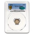 1868 Three Cent Silver MS-64+ PCGS CAC