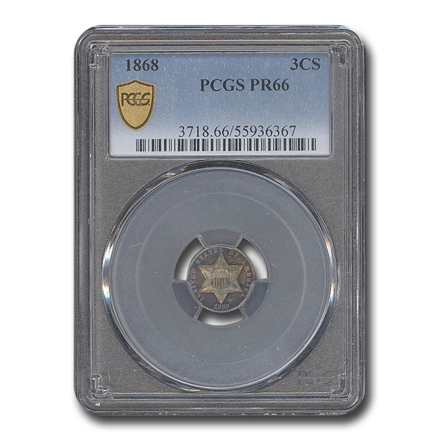 1868 Three Cent Silver PR-66 PCGS