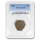 1868 Two Cent Piece AU-58 PCGS