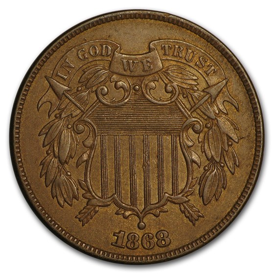1868 Two Cent Piece AU 1868 Two Cent Piece AU