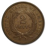 1868 Two Cent Piece AU