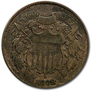 1868 Two Cent Piece Fine