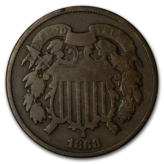 1868 Two Cent Piece Good 1868 Two Cent Piece Good