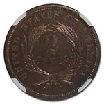 1868 Two Cent Piece PF-66 NGC (Brown)