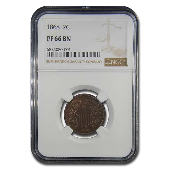 1868 Two Cent Piece PF-66 NGC (Brown) 1868 Two Cent Piece PF-66 NGC (Brown)