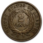 1868 Two Cent Piece XF