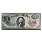 1869 $1.00 Legal Tender "Rainbow" XF-40 PMG (Fr#18)