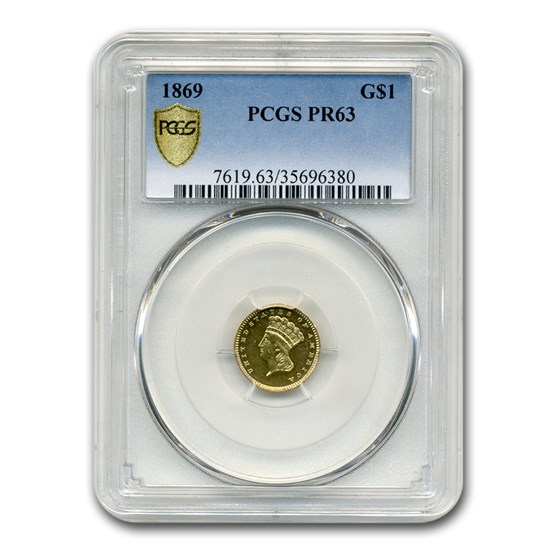 1869 $1 Indian Head Gold Dollar PR-63 PCGS 1869 $1 Indian Head Gold Dollar PR-63 PCGS