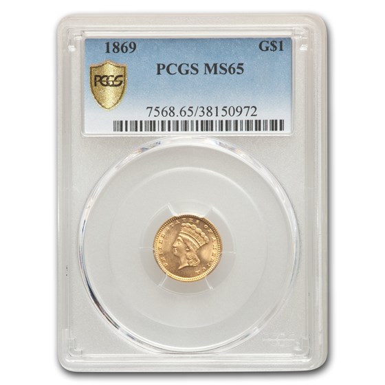 1869 $1 Indian Head Gold MS-65 PCGS 1869 $1 Indian Head Gold MS-65 PCGS