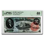 1869 $2.00 Legal Tender "Rainbow" XF-40 PMG (Fr#42)