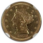 1869 $2.50 Liberty Gold Quarter Eagle MS-61 NGC (PL)