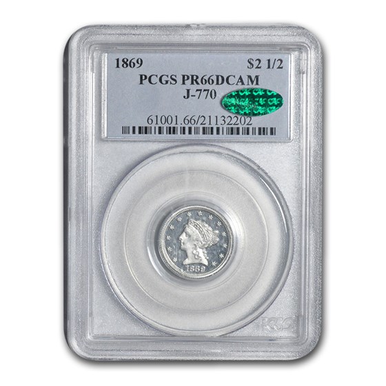 1869 $2.50 Liberty Quarter Eagle Pattern PR-66 DCAM PCGS (J-770) 1869 $2.50 Liberty Quarter Eagle Pattern PR-66 DCAM PCGS (J-770)