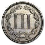 1869 3 Cent Nickel AU