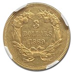 1869 $3 Gold Princess AU-55 NGC