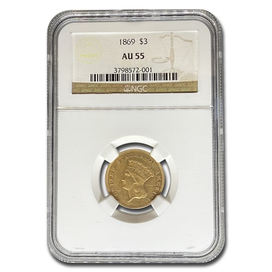 1869 $3 Gold Princess AU-55 NGC 1869 $3 Gold Princess AU-55 NGC