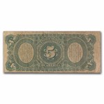 1869 $5.00 Legal Tender Woodchopper "Rainbow" VG (Fr#64)