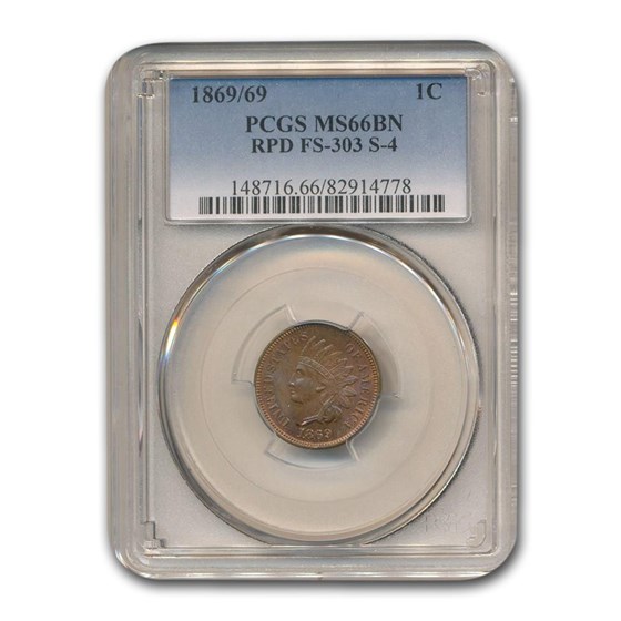 1869/69 Indian Head Cent MS-66 PCGS (Brown) 1869/69 Indian Head Cent MS-66 PCGS (Brown)