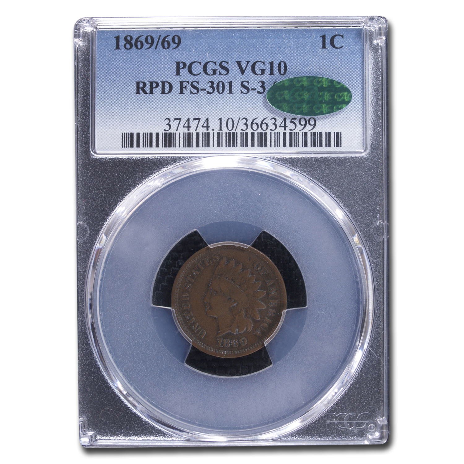 【ほりっち】 Buy 1869/69 Indian Head Cent (Penny) (RPD, FS-301) | APMEX