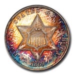 1869/8 Three Cent Silver MS-67 PCGS