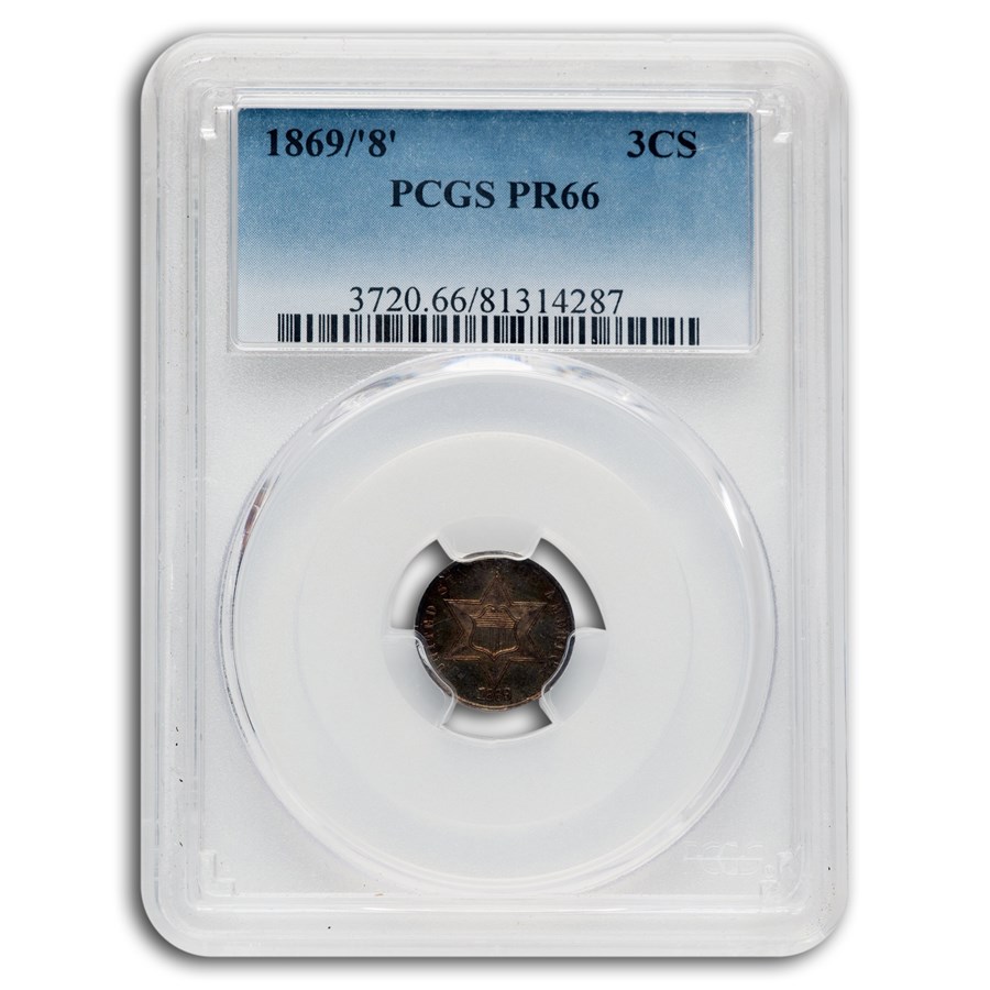 1869/8 Three Cent Silver PR-66 PCGS