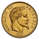 1869-A France Gold 100 Francs Napoleon III MS-63 NGC
