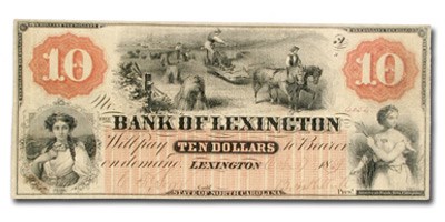 1869 Bank of Lexington, NC $10 NC-30 XF 1869 Bank of Lexington, NC $10 NC-30 XF