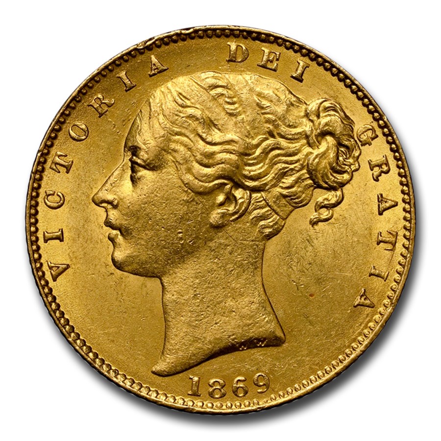 1869 Great Britain Gold Sovereign Victoria MS-63 NGC