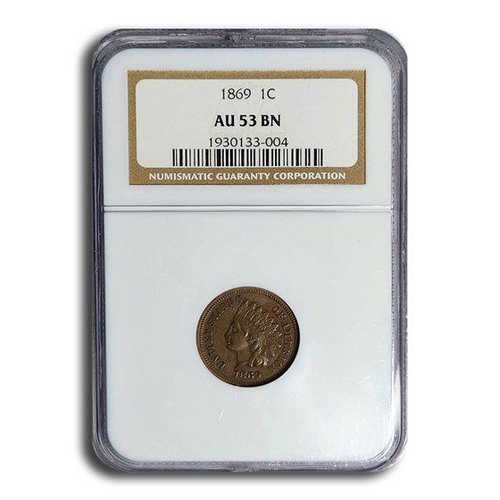 1869 Indian Head Cent AU-53 NGC (Brown) 1869 Indian Head Cent AU-53 NGC (Brown)