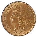 1869 Indian Head Cent MS-63 PCGS (Red/Brown)