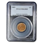 1869 Indian Head Cent MS-63 PCGS (Red/Brown)