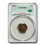 1869 Indian Head Cent MS-64 CACG (Brown)