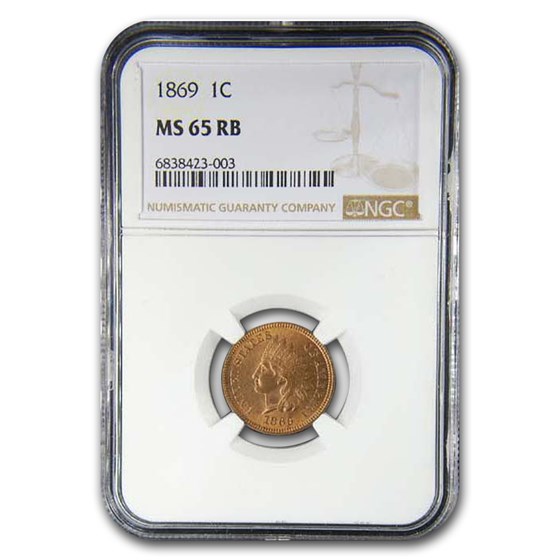 1869 Indian Head Cent MS-65 NGC (Red/Brown) 1869 Indian Head Cent MS-65 NGC (Red/Brown)