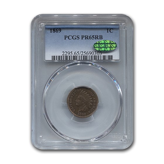 1869 Indian Head Cent PR-65 PCGS CAC (Red/Brown) 1869 Indian Head Cent PR-65 PCGS CAC (Red/Brown)